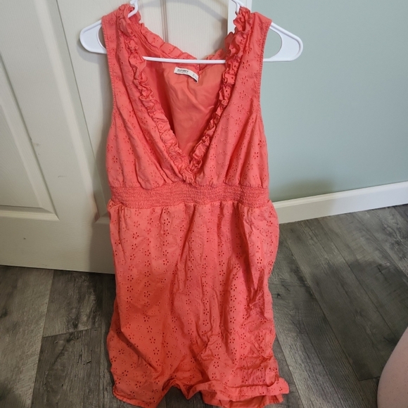 Old Navy Coral Ruffle Romper - Picture 1 of 2